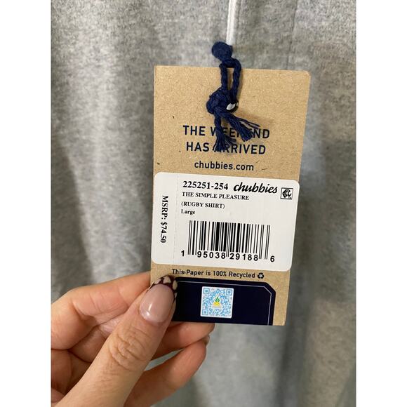 New Chubbies Men Collegiate Rugby Polo Shirt, Size Large - Picture 2 of 3